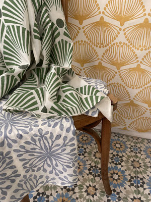 Discover our exclusive block-printed fabrics, featuring sample designs meticulously curated by Anja Vanal, the Art Director of Maasa Production in Switzerland. Produced with expertise at our in-house manufacturing facility in Delhi, India, by Maasa Produc