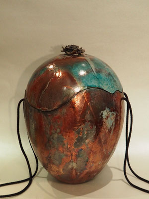 Urne " Samaragd", Raku, andere Seite