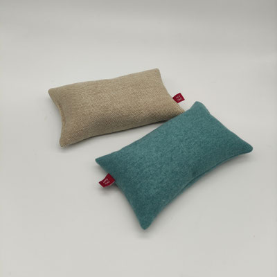Mini-Kissen- "Hudson" Beige, "Vince" Lagune