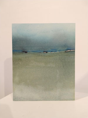 "ginder" -27, 2023 / watercolor on paper and wood panel / 22x27x3 cm (Sold/Private collection in Rotterdam)
