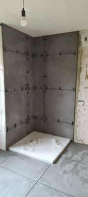BTK Tegelzetters Venlo - douche wanden betegelen - retro badkamer renovatie te Herten