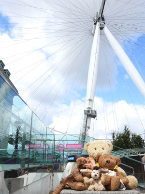 wir kurz vorm Einstieg in eine Gondel des London Eye