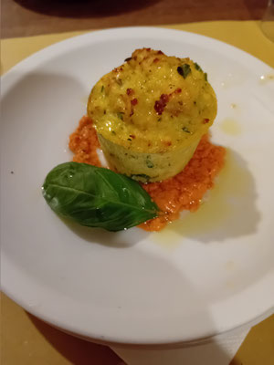 eine Vorspeise: Kartoffelsoufflé