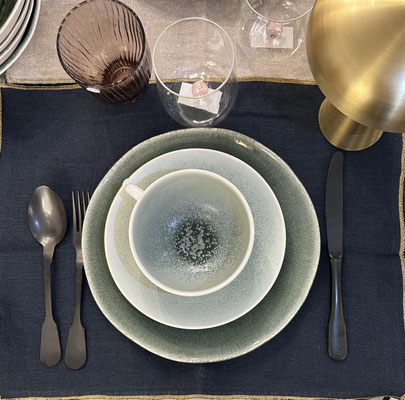 Ensemble d'assiettes JARS céramique, made in France, manufacture française