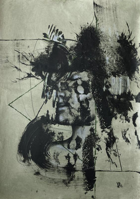 'forest.bath' mixed media on paper. 50x70cm