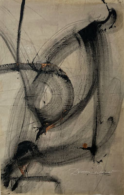 'eye of instinct.II.' 2024. mixed media on linen. 65x100cm