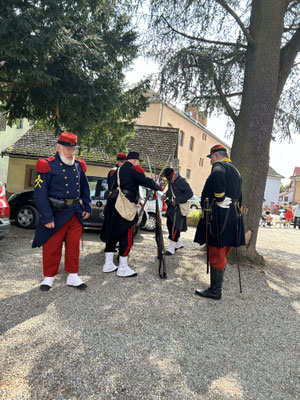 Constitution du faisceau de fusils Chassepot.