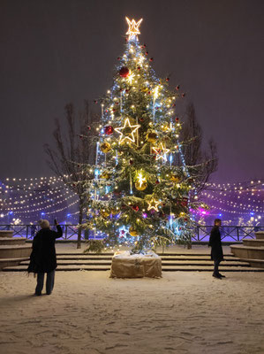 Bunt geschmückter Weihnachtsbaum