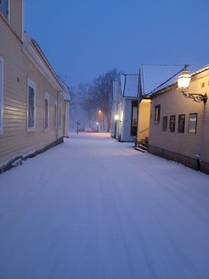 Schnee in Vadstena.