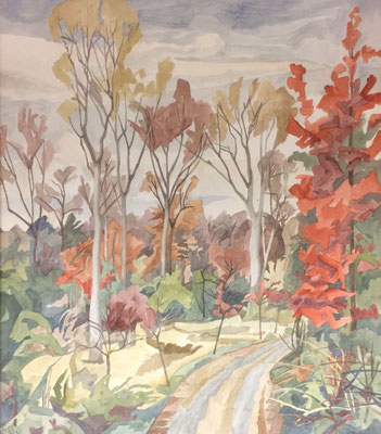 Rheininsel bei Ketsch I, Otto Eberhardt, 1999, Aquarell, Papier, 56x64cm, ID1402