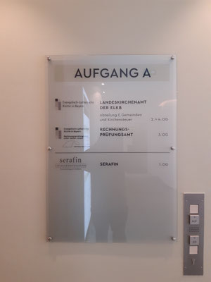 ESG Glas Schild von Hinten bedruckt mit Satinat