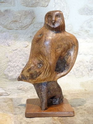 chouette en chêne sculpture olivier legay