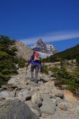 Aufstieg Laguna de Los Tres, anstrengend und kräftezehrend