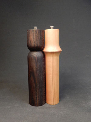 P/S, Stahl/+Beschichtung, Eiche gebeizt/Kirschbaum, 6/6,8 x 27 cm, CHF 200.-