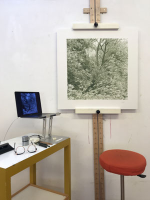 "Verde Cromo" at the studio. Sold. Private collection.