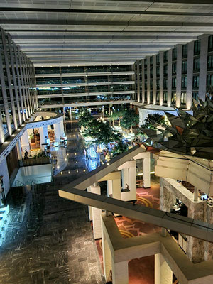 ...links die Hotelhalle