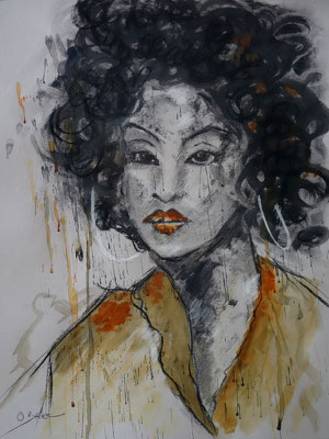 Back to black - fusain acrylique - 40x30