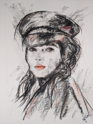 Sofia - Fusain et pastel - 50x40