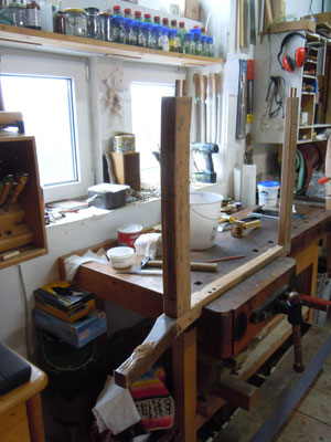 Relocate a board, glue cracks, saw dowels, make supplements...