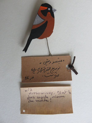 Shahzad HAERI - broche oiseau sur bois 