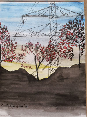 13.06.2020, Gegenlichtstudie, 17x24 cm