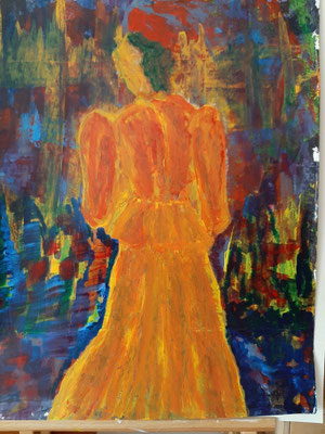 14/2020, ala Lautrec, Acryl, 36x48, Zeichenkarton