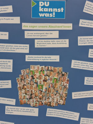 Detailaufnahme des Projektplakats „Du kannst was!“ mit zentralem Fotocollagenbild