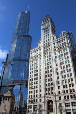 Trump Tower und Wrigley Building, Chicago, USA