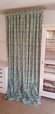Vorhang Baumwolle William Morris M001MA Marine Erdbeerdieb 