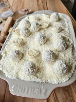Fertiges Raffaello Tiramisu fertig 