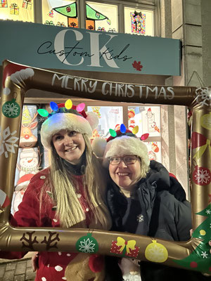 Custom Kids teachers at Christmas celebration.