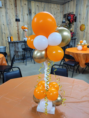 Air-Filled Balloon Centerpiece Orange