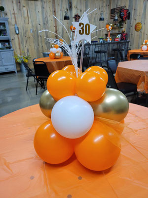 Air-Filled Balloon Centerpiece Orange