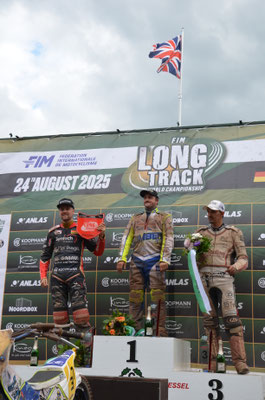 Chris Harris gewinnt den Long-Track WM Tag in 3 in Scheeßel vor Lukas Fienhage und Andrew Appleton