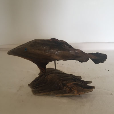 Poisson - 2019 - Christian Dupont - 14x22 - Sculpture - Bois flotté - 35 € - N27