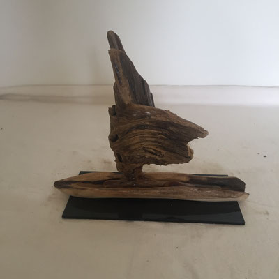 Petit voilier - 2019 - Christian Dupont - 18x20 - Sculpture - Bois flotté - 35 € - N28