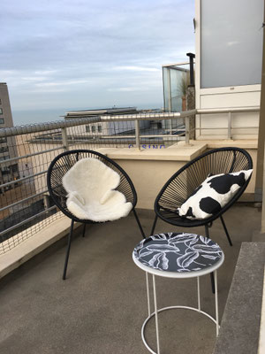 la terrasse de l'appartement 2 chambres en location saisonnière à Ostende