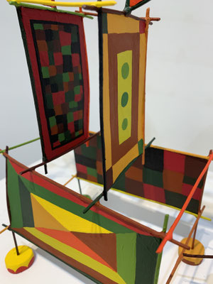 One Love 2022  (detail) Acrylic on steel, paper, wire, epoxy.  22 x 13 x 2.5”