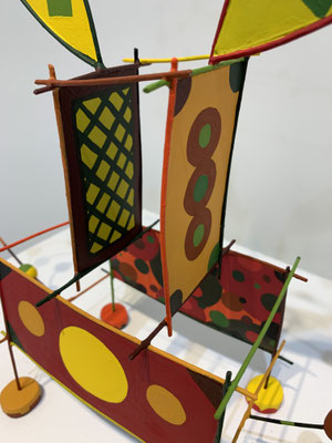 One Love 2022  (detail) Acrylic on steel, paper, wire, epoxy.  22 x 13 x 2.5”