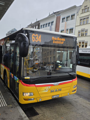 Abfahrt mit dem Postauto 634 gen Dachsen