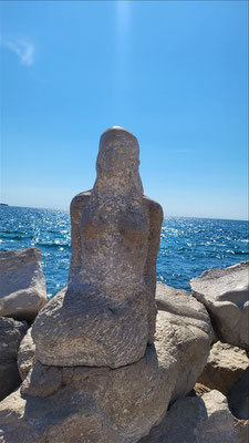 Skulptur an der Spitze der Halbinsel