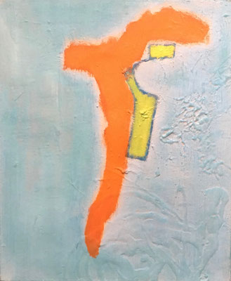 La neige fond- Technique mixte sur toile,   38x46 cm