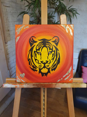 ~krafttier tiger~ 40cm x 40cm