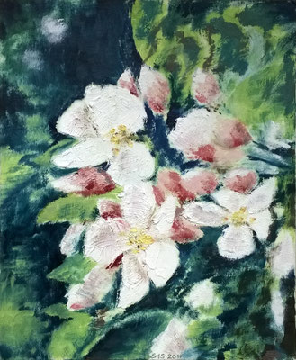 Obstblüte1 2017, Acryl auf Papier 40x50, vergeben