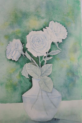Vase mit Rosen - 31x49 cm