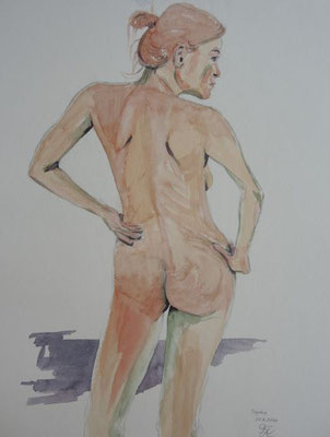 Frau Rückansicht - 42x55,5 cm