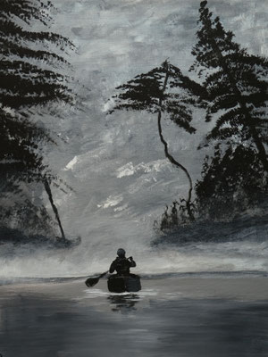 Eenzaamheid, acryl, 40x50