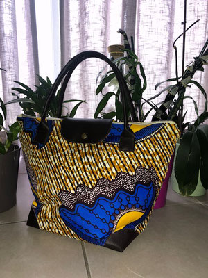 Sac en Wax et simili cuir marron