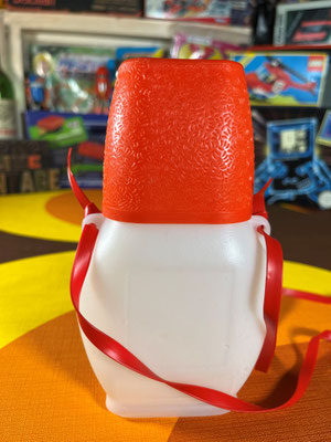 Vintage Trinkflasche Weiß Rot Back