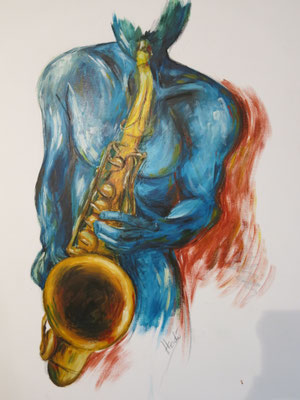 Sax man 60x80    380,-